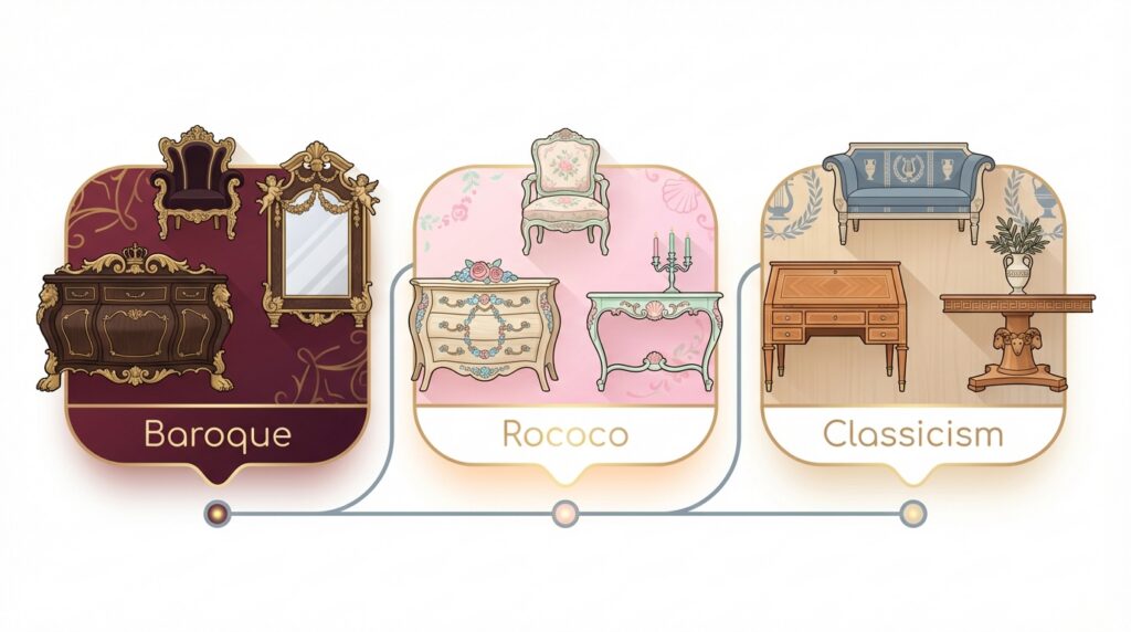 Die frühen Epochen: Von Prunk zu Eleganz